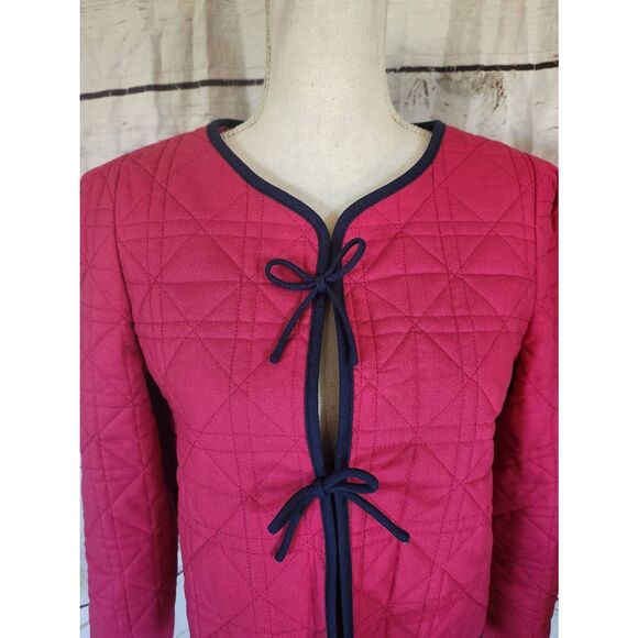 Anthropologie Dolan Linen Bow Front Quilted Lady Jacket Size Medium NWT - Picture 7 of 9